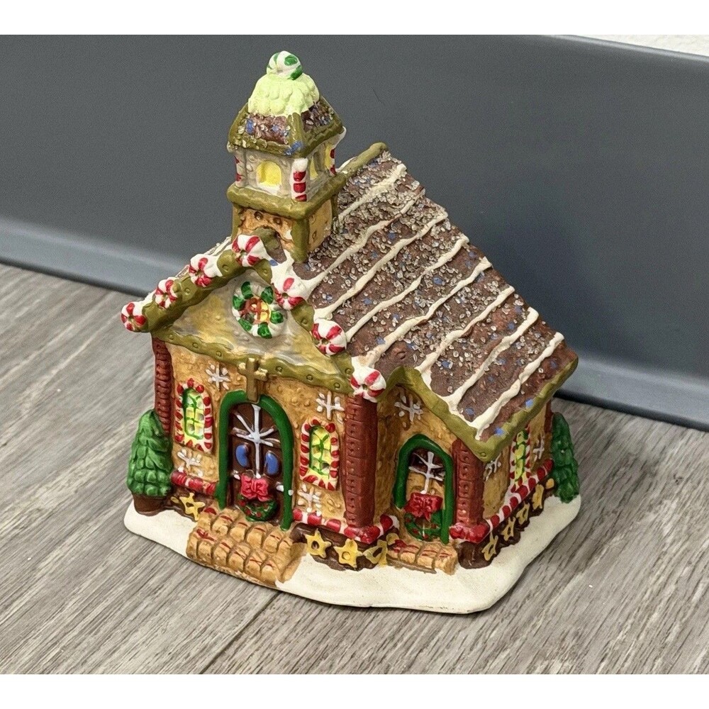 Ginger Frost Lane 2005 Christmas House Church Porcelain Ceramic 5” Tall - Picture 10 of 16